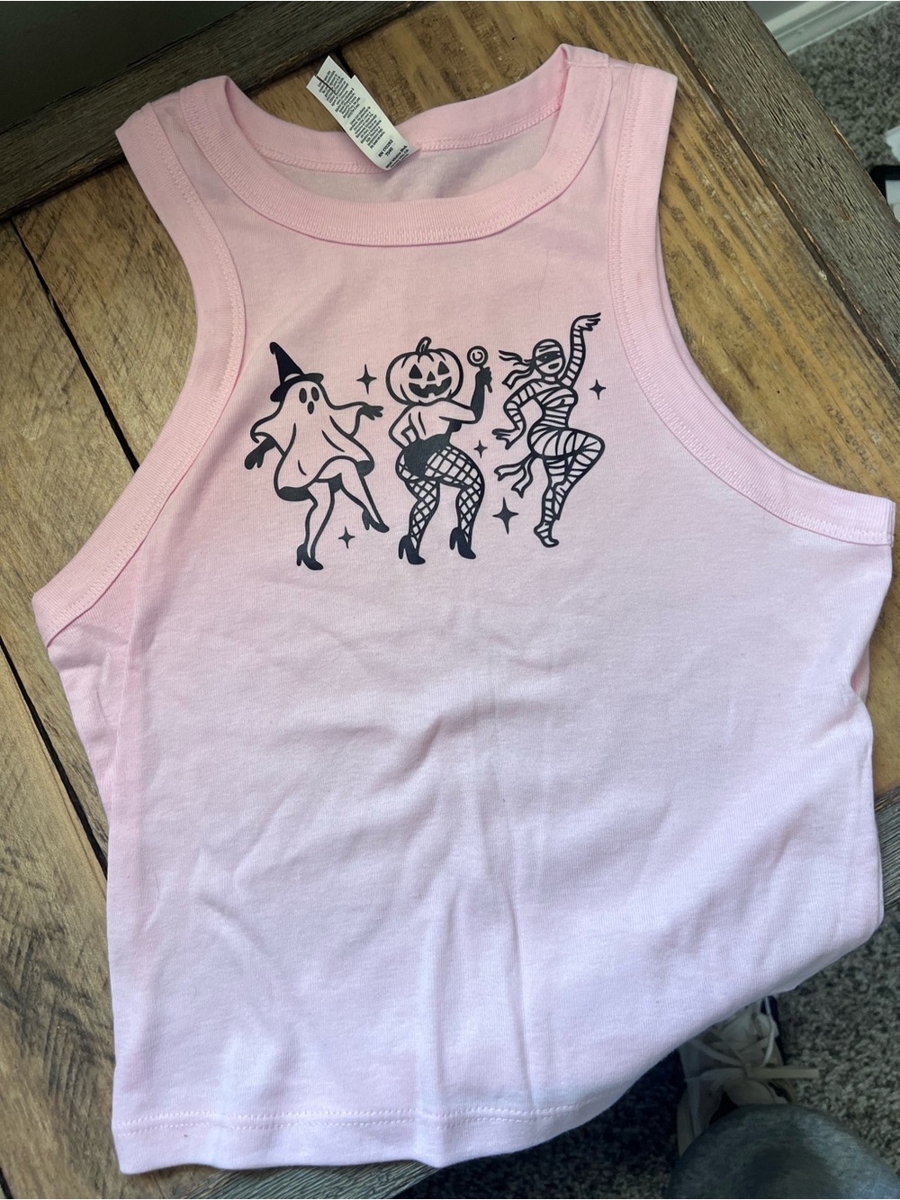 Bella Canvas Pink Girls' Halloween Graphic Tank Top